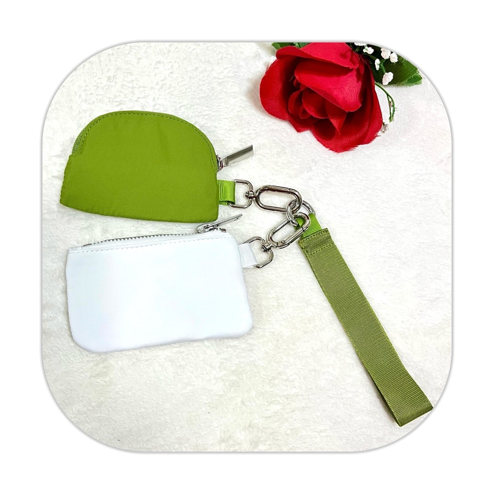 NEW Chic Dual Pouch Waterproof Wristlet Coin Bag Card Holder with Zipper Closure